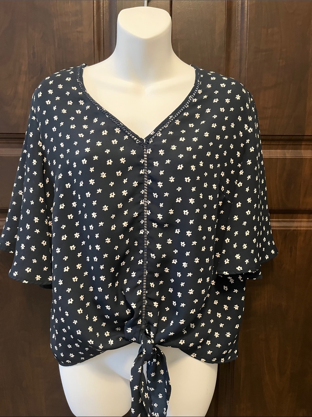 Lush Floral Blouse with Tie